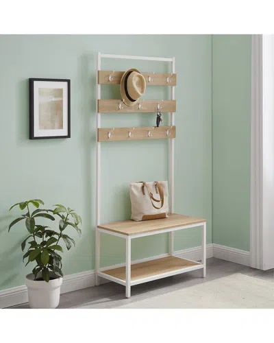 Linon Hayden Hall Tree White In Brown