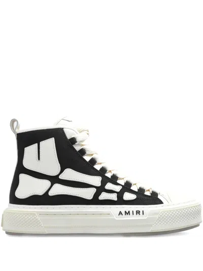 Amiri Premium Leather Sneakers With Pull-tab And Rubber Toe Cap In Black