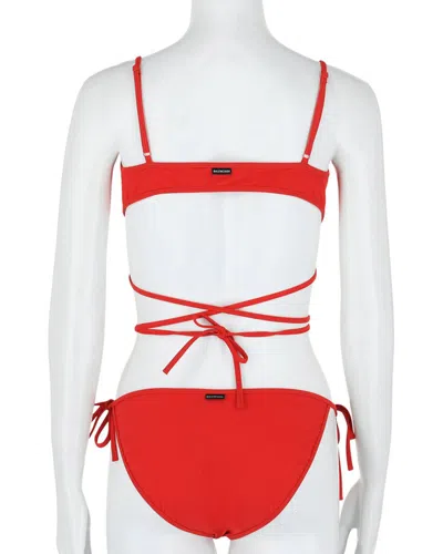 Balenciaga Wrap-around Tie-fastening Bikini In Red