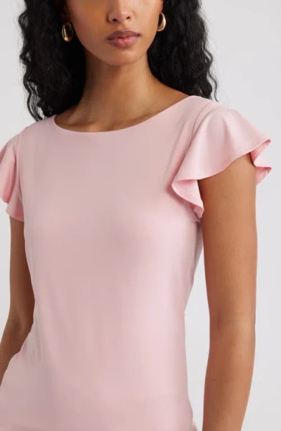 Open Edit Flutter Sleeve Top In Pink