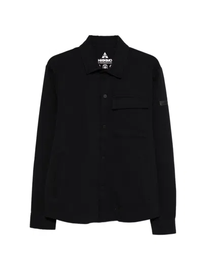 Hèskimo Buttoned Patch-pocket Jacket In Black