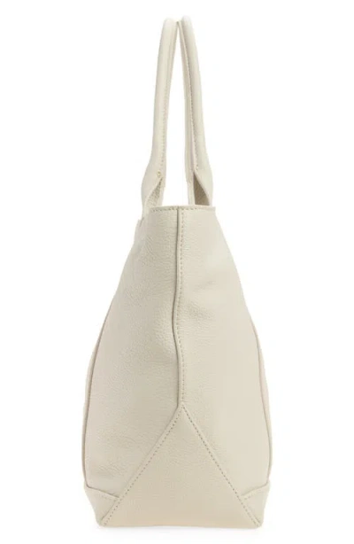 Thom Browne Small Tool Pebbled Leather Tote In White