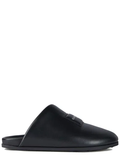 Givenchy Leather Slippers Featuring Flat Sole Design In Black
