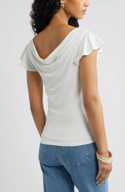 Open Edit Flutter Sleeve Top In White