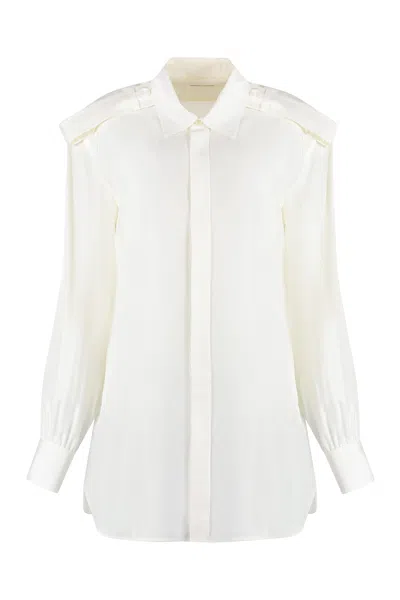 Burberry White Regular Solid Shirt In White