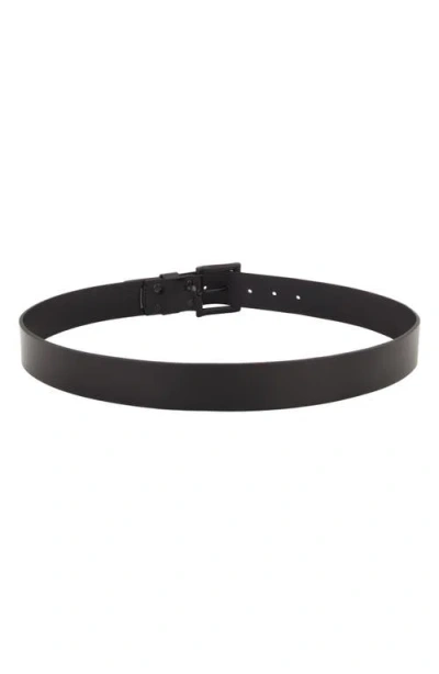 Allsaints Solid Leather Belt In Black