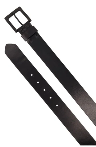 Allsaints Solid Leather Belt In Black