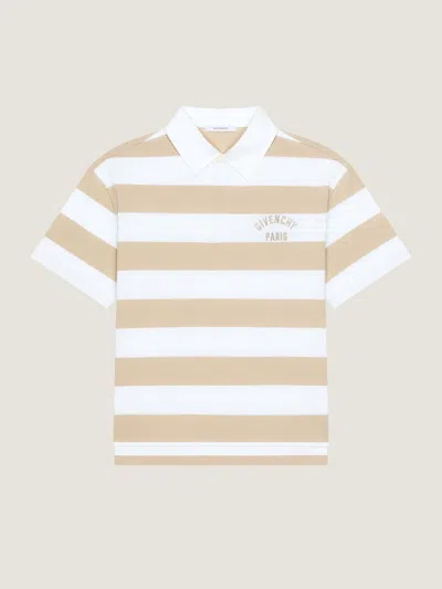 Givenchy Ss Striped Polo In Whitebeige