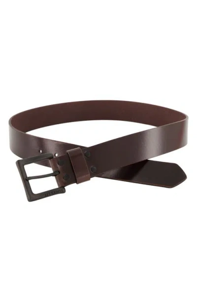 Allsaints Solid Leather Belt In Brown