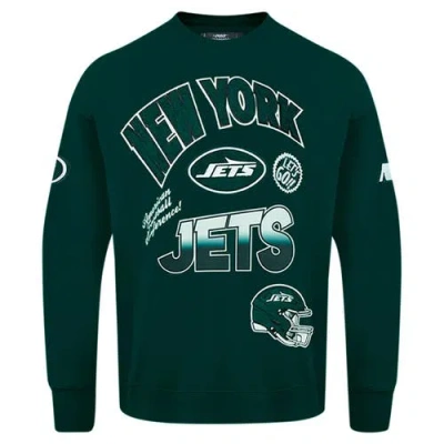 Pro Standard Green New York Jets Turn It Up Drop Shoulder Pullover Sweatshirt In Multi