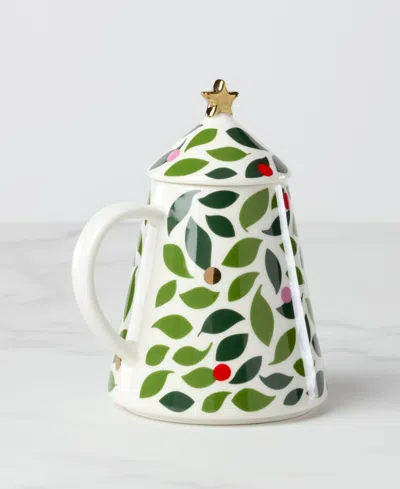 Kate Spade Evergreen Figural Tree Lidded Mug In Multi