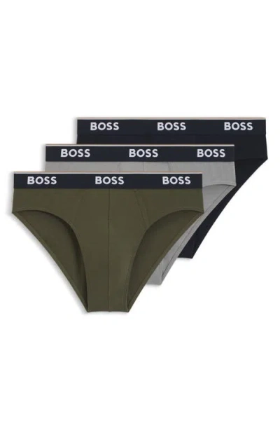 Hugo Boss Boss Assorted 3-pack Power Stretch Cotton Briefs In Multi
