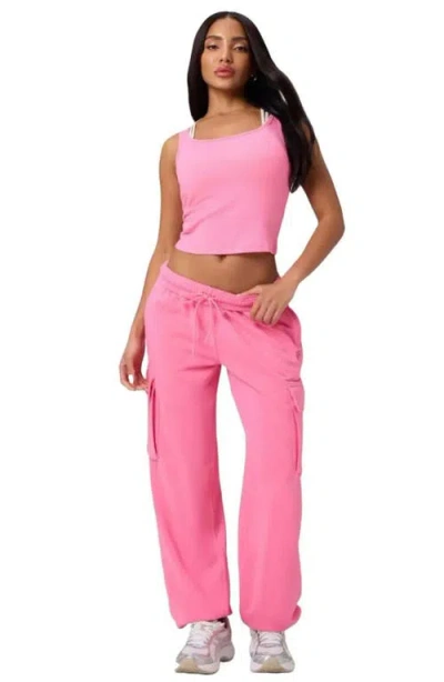 Fabletics Year Round Terry Cargo Jogger In Pink