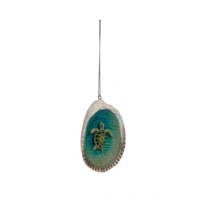 Beachcombers Sea Turtle In Seashell Tree Ornament In Multi