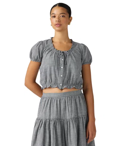 Levi's Plus Size Chiara Front Button Short-sleeve Blouse In Gray