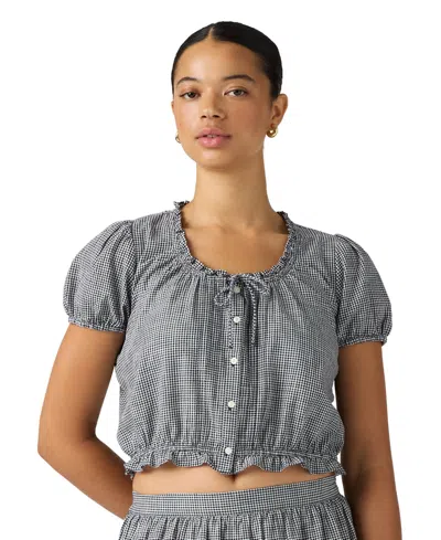 Levi's Plus Size Chiara Front Button Short-sleeve Blouse In Gray