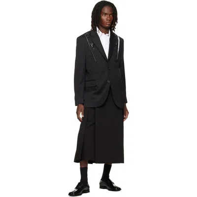 Simone Rocha Black Structured Slash Blazer In Black