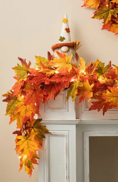 Glitzhome Fall Lighted Maple Leaves Garland With Timer In Multi
