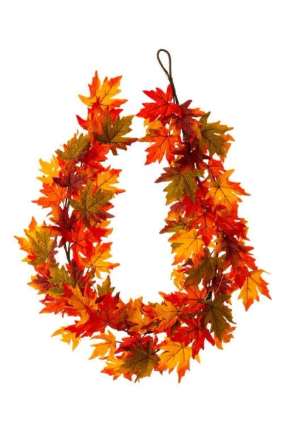 Glitzhome Fall Lighted Maple Leaves Garland With Timer In Multi