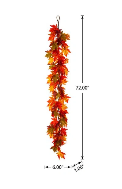 Glitzhome Fall Lighted Maple Leaves Garland With Timer In Multi