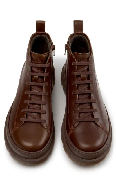 Camper Brutus Leather Ankle Boot In Brown