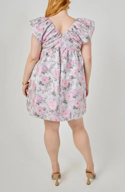 Endless Rose Bow Jacquard Minidress In Multi