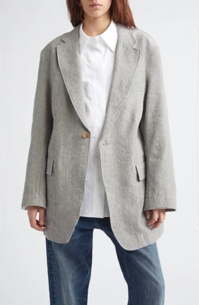 R13 Pinstripe-pattern Blazer In Gray