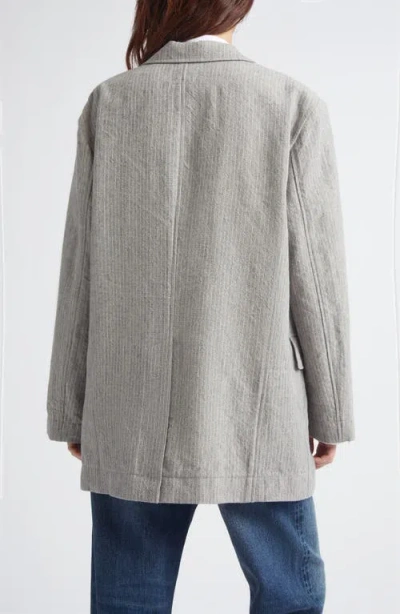 R13 Pinstripe-pattern Blazer In Gray