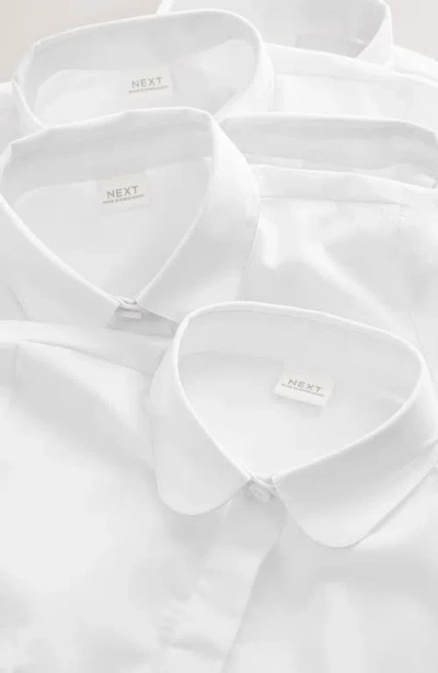Next Kids' 5-pack Regular Fit Button-up Shirts In White
