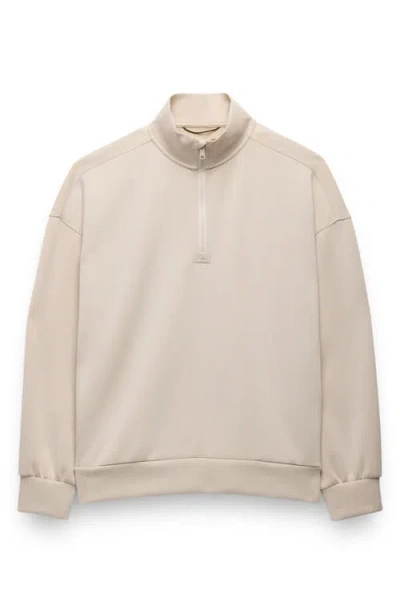 Prana Shea Soft Relaxed Half Zip Pullover In Neutral