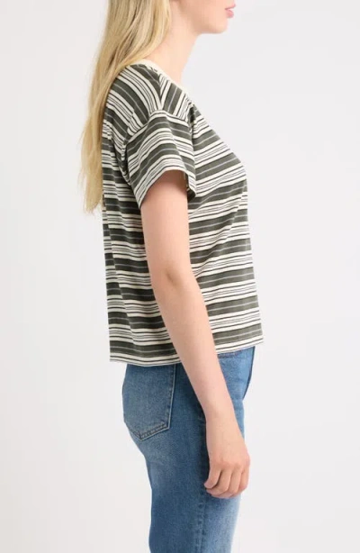 Rag & Bone Kelly Stripe Boxy T-shirt In Multi