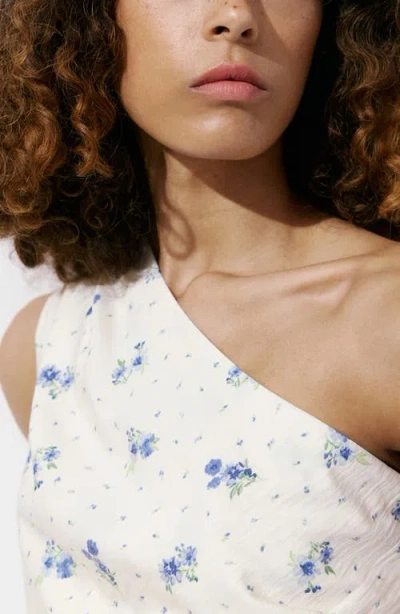 Mango Coya One Shoulder Knit Top In White