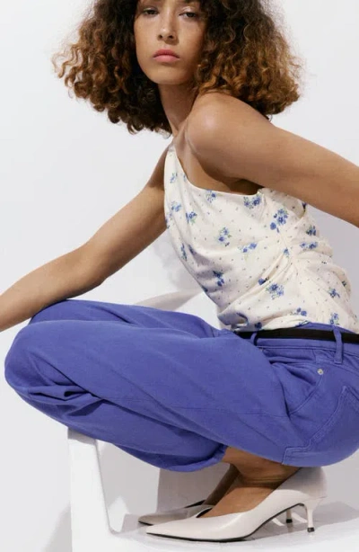 Mango Coya One Shoulder Knit Top In White