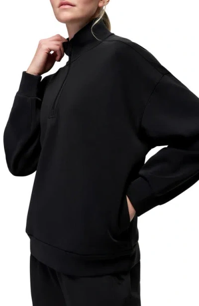 Prana Shea Soft Relaxed Half Zip Pullover In Black