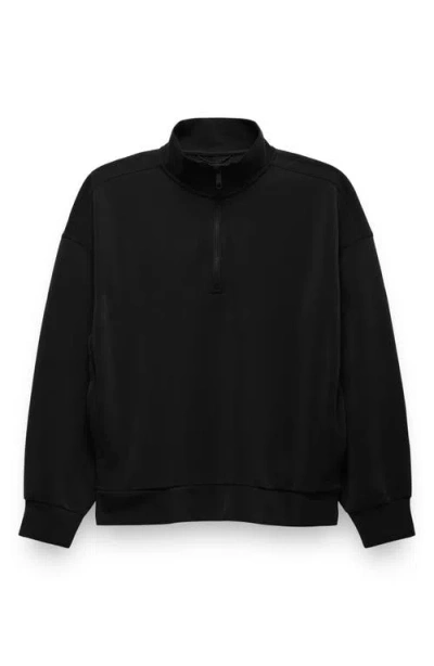 Prana Shea Soft Relaxed Half Zip Pullover In Black