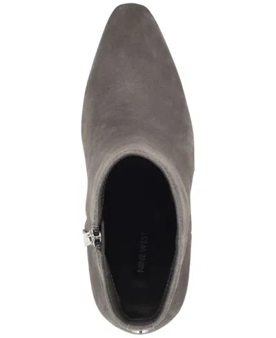 Nine West Reraye Bootie In Dark Gray Suede
