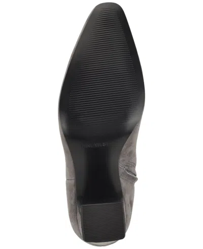 Nine West Reraye Bootie In Dark Gray Suede