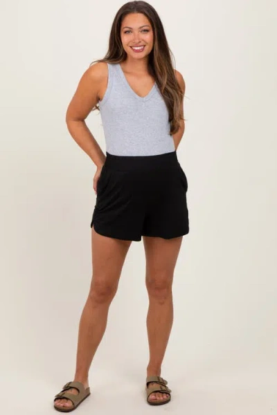 Pinkblush Basic Rounded Hem Shorts In Gray