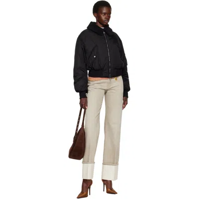 Stella Mccartney Black Collared Pilot Jacket In Black