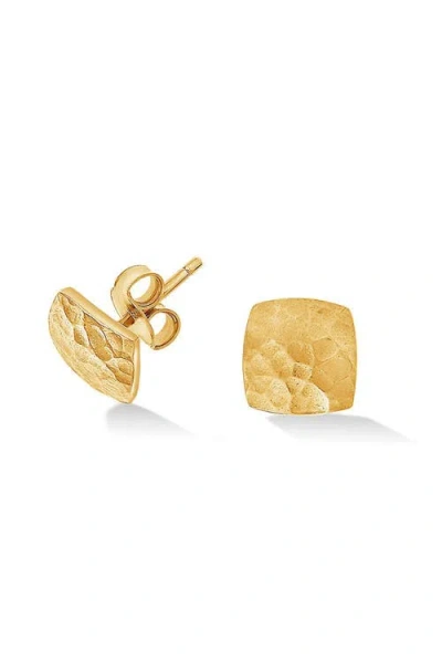 Dower & Hall Small Nomad Square Stud Earrings In Gold
