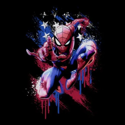 Marvel: Spider-man Boy's Marvel Spider-man American Pose Graphic T-shirt In Black