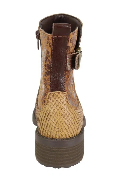 David Tate Surprise Patchwork Leather Bootie In Brown