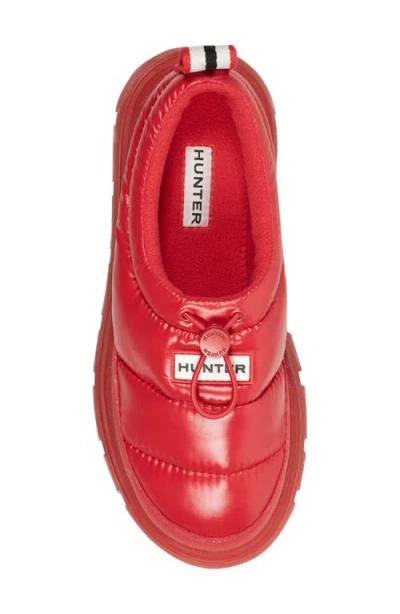 Hunter Madi Platform Puffer Slipper In Red