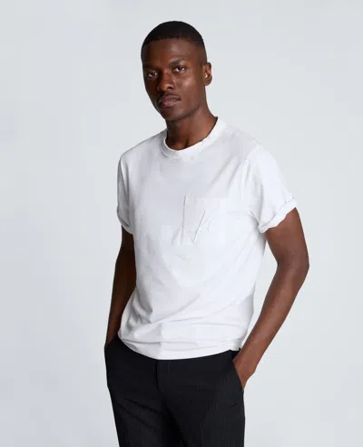Kenneth Cole Crew Tee With Pocket In White