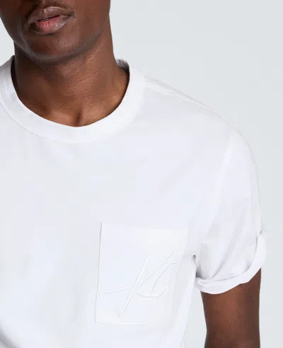 Kenneth Cole Crew Tee With Pocket In White