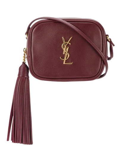 SAINT LAURENT Red Monogram Blogger Bag 