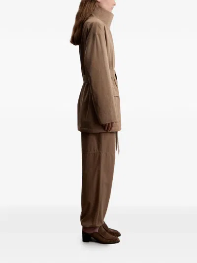12 Storeez Drawstring Track Pants In Brown