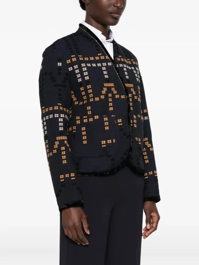 Forte Forte Samarcanda Jacquard Jacket Notte In Black