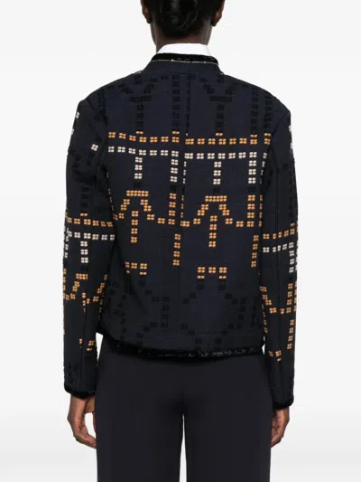 Forte Forte Samarcanda Jacquard Jacket Notte In Black
