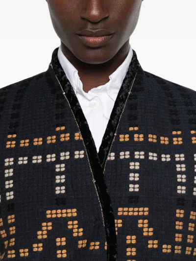 Forte Forte Samarcanda Jacquard Jacket Notte In Black